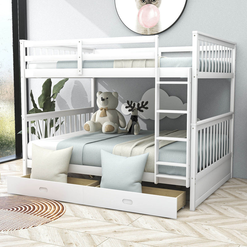 Harriet Bee Edik Full Over Full 2 Drawer Standard Bunk Bed by Harriet Bee Wayfair